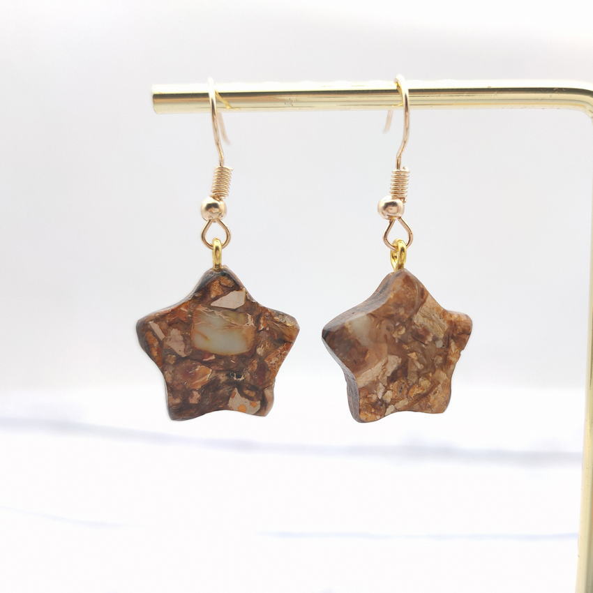 Pendientes de estrellas de luna natural al por mayor